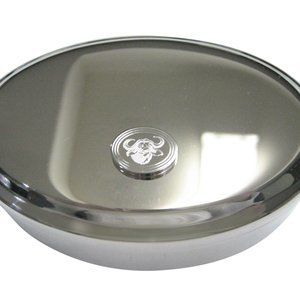 African Buffalo Head Oval Trinket Jewelry Box